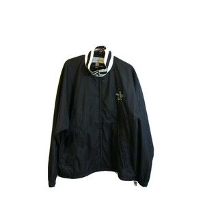Men's Vintage Windbreaker Jacket Sz Xl Black Hawk Embroider Zipped Cutter & Buck